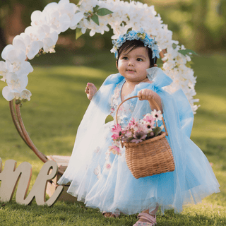 Elena Luxury Flower Girl Party Dress Blue