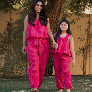 Genevive Mommy and Me Matching Casual Crop Top Set