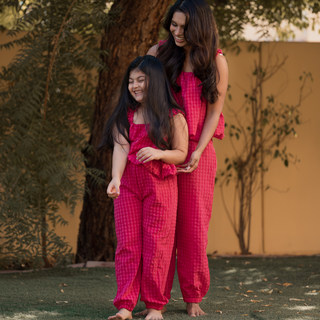 Genevive Mommy and Me Matching Casual Crop Top Set