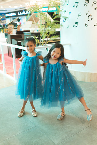 Phoebe Sparkling Fly Sleeve Tulle Dress