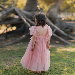 Fancy Lace Top Long Tutu Dress