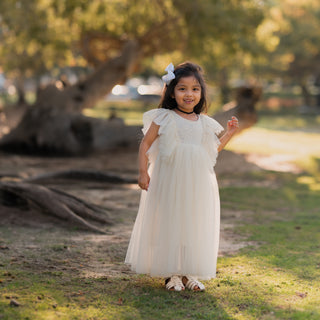 Fancy Lace Top Long Tutu Dress