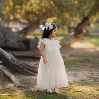 Fancy Lace Top Long Tutu Dress