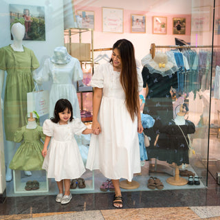 Dorothea sleeved 100% cotton matching dress