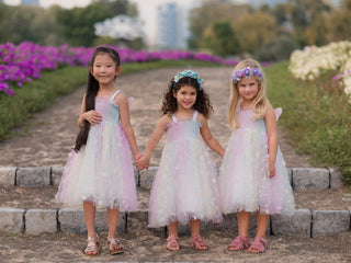 Butterfly Back Rainbow Pastel Party Dress