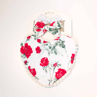 Felice Heart Bib and Bow Set