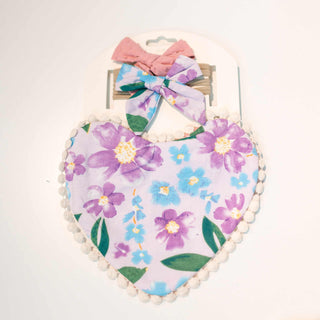 Felice Heart Bib and Bow Set