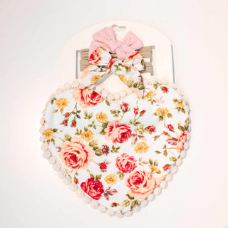 Felice Heart Bib and Bow Set