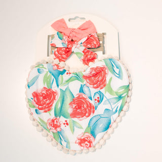 Felice Heart Bib and Bow Set