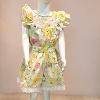 Aqua Floral Top and Short Set
