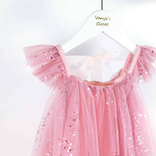 Phoebe Sparkling Fly Sleeve Tulle Dress