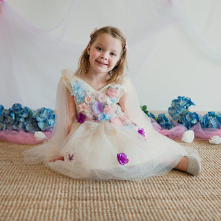 Sabrina Luxury Flower Girl Party Dress Champagne
