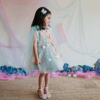 Margaret Pink Flower Ball Gown Party Dress