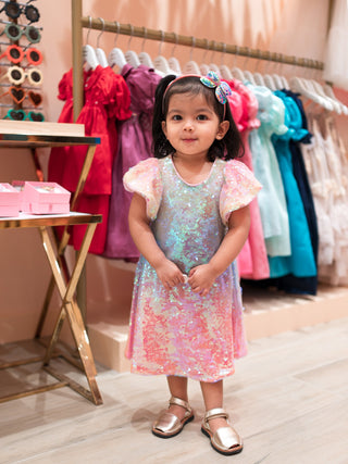 Audrey Puff Sleeved  Sequin Dress