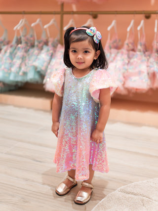 Audrey Puff Sleeved  Sequin Dress