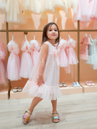 Lily Sequin Dress with front Big Bow