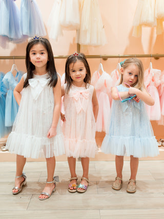 Lily Sequin Dress with front Big Bow