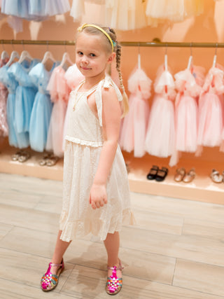 Seraphina Embroided Self Tie Dress