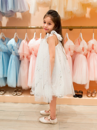 Phoebe Sparkling Fly Sleeve Tulle Dress