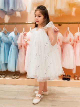 Phoebe Sparkling Fly Sleeve Tulle Dress