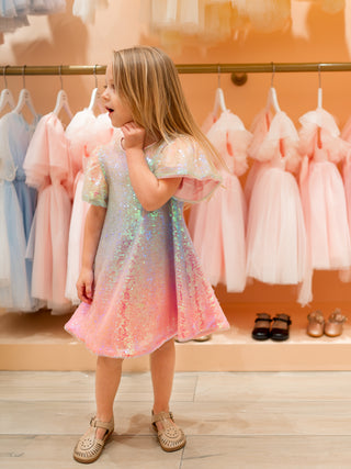 Audrey Puff Sleeved  Sequin Dress