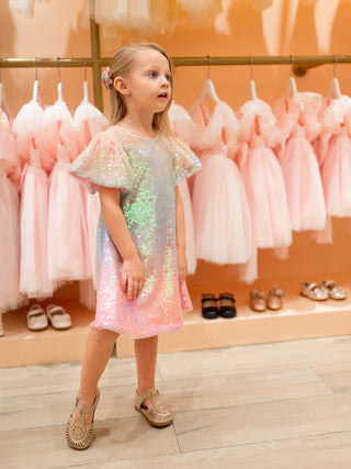 Audrey Puff Sleeved  Sequin Dress