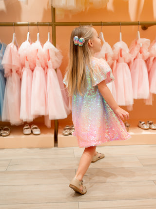 Audrey Puff Sleeved  Sequin Dress