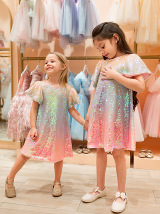 Audrey Puff Sleeved  Sequin Dress