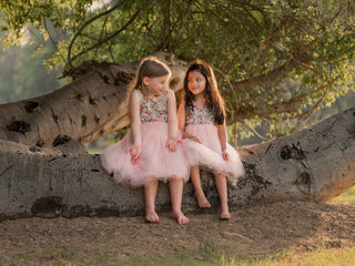 PINKY FLORAL TULLE DRESS