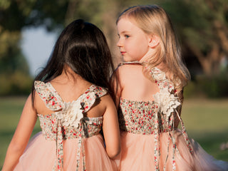 PINKY FLORAL TULLE DRESS