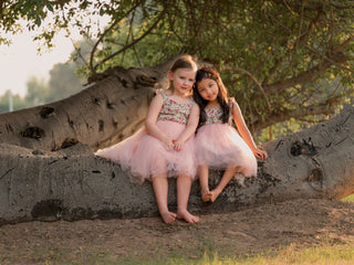 PINKY FLORAL TULLE DRESS