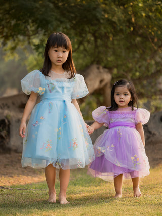 Blossom Whimsy Embroidered Tulle Dress