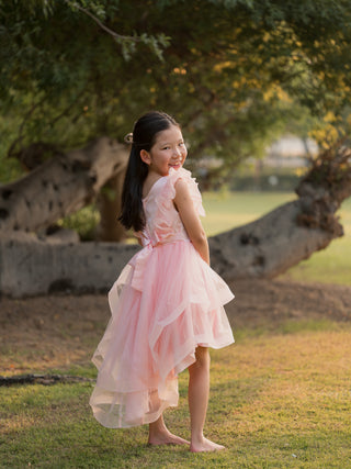 Flora Applique Cascading Princess Dress