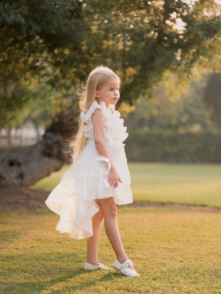 Flora Applique Cascading Princess Dress