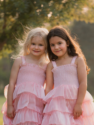 RUFFLE TULLE PINK DRESS