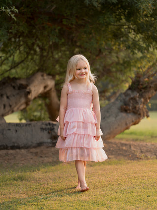 RUFFLE TULLE PINK DRESS