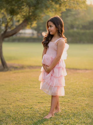 RUFFLE TULLE PINK DRESS