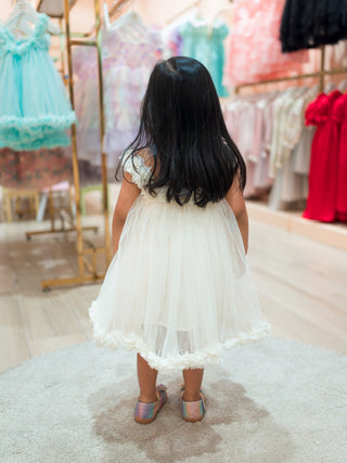 Elegant Off Shoulder Cotton Tulle Dress