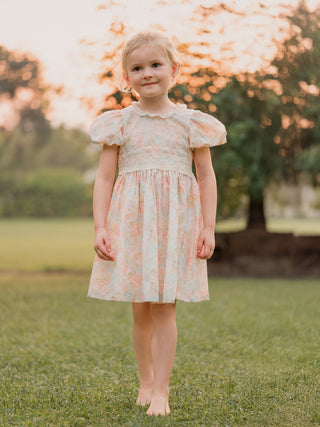 CASUAL BLOSSOM SLEEVED W/FRONT LACE DRESS