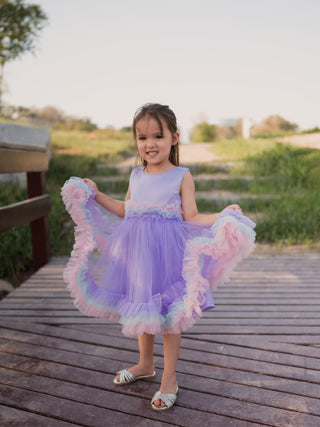 Scarlett Pink Ruffle Dress - Purple