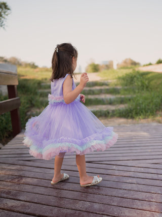 Scarlett Pink Ruffle Dress - Purple