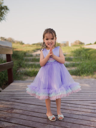 Scarlett Pink Ruffle Dress - Purple
