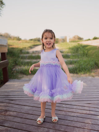 Scarlett Pink Ruffle Dress - Purple