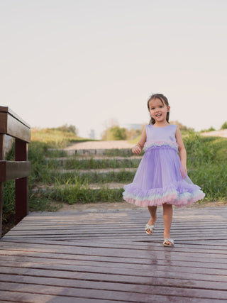 Scarlett Pink Ruffle Dress - Purple