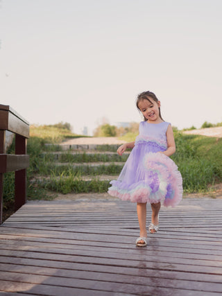 Scarlett Pink Ruffle Dress - Purple