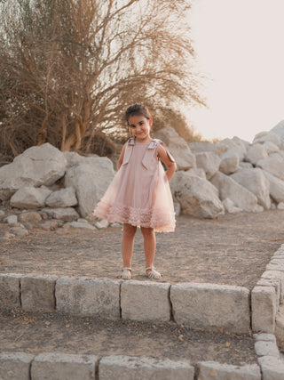 Ruffle Tulle Dress Dusty Rose