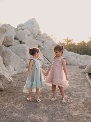 Ruffle Tulle Dress Sage Green