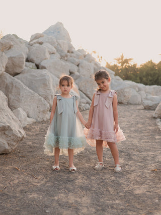 Ruffle Tulle Dress Sage Green