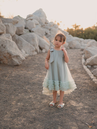 Ruffle Tulle Dress Sage Green