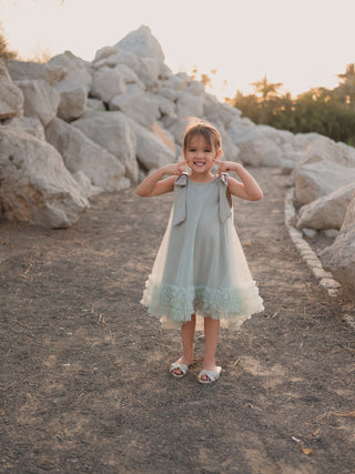 Ruffle Tulle Dress Sage Green